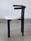 Postmodern Black Lacquered Metal Armchair with White Wool Upholstery, 1980s 1