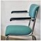 Vintage Dining Chairs in Metal and Turquoise Fabric in the style of Gispen, 1960s, Set of 2 11