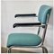 Vintage Dining Chairs in Metal and Turquoise Fabric in the style of Gispen, 1960s, Set of 2, Image 2