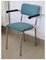 Vintage Dining Chairs in Metal and Turquoise Fabric in the style of Gispen, 1960s, Set of 2 1