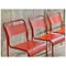 Rote stapelbare Vintage Stühle aus Perforiertem Metall, 1980er, 6er Set 3