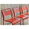 Vintage Red Stackable Chairs in Perforated Metal, 1980s, Set of 6, Image 3