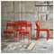 Rote stapelbare Vintage Stühle aus Perforiertem Metall, 1980er, 6er Set 2