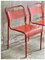 Rote stapelbare Vintage Stühle aus Perforiertem Metall, 1980er, 6er Set 8