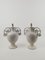 Lampes de Bureau Art Nouveau Milieu du 20ème Siècle en Céramique Blanche par Bassanello Ceramics, Italie, 1940s, Set de 2 1