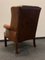 Vintage Chesterfield Wing Chair in Brown Leather, Image 9