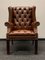 Vintage Chesterfield Wing Chair in Brown Leather 14