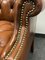 Vintage Chesterfield Wing Chair in Brown Leather 5