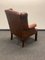 Vintage Chesterfield Wing Chair in Brown Leather 8