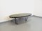 Large Vintage Oval Coffee Table in Stone and Chromed Metal, 1970s 5