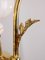 Lámpara de araña italiana vintage de vidrio y cerámica dorada, Imagen 14