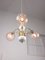 Vintage Italian Golden Ceramic and Glass Chandelier, Image 2