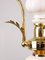 Lámpara de araña italiana vintage de vidrio y cerámica dorada, Imagen 9