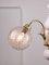 Lámpara de araña italiana vintage de vidrio y cerámica dorada, Imagen 10