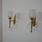 French Brass and Glass Wall Lights, Set of 2, Image 1