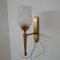 French Brass and Glass Wall Lights, Set of 2 6