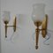 French Brass and Glass Wall Lights, Set of 2 11