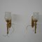 French Brass and Glass Wall Lights, Set of 2 4