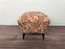 Vintage Italian Pouf Stool with Floral Upholstery, 1950s 6