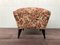 Vintage Italian Pouf Stool with Floral Upholstery, 1950s, Image 1