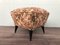 Italienischer Vintage Pouf Hocker mit floralem Bezug, 1950er 8