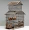 Jaula para pájaros francesa vintage grande de hierro y madera oxidados, años 20, Imagen 4