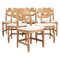 Dining Chairs Model Razoblade in Oak attributed to Henning Kjærnulf, Denmark, 1970s, Set of 6, Image 1