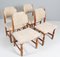 Model Razoblade Oak Dining Chairs attributed to Henning Kjærnulf, Denmark, 2023, Set of 4 2