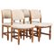 Model Razoblade Oak Dining Chairs attributed to Henning Kjærnulf, Denmark, 2023, Set of 4 1