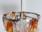 Chandelier in Orange and Clear Murano Glass from Mazzega, 1960s, Image 9