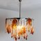 Chandelier in Orange and Clear Murano Glass from Mazzega, 1960s 6