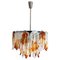 Chandelier in Orange and Clear Murano Glass from Mazzega, 1960s 1