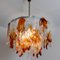 Chandelier in Orange and Clear Murano Glass from Mazzega, 1960s 7