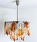 Chandelier in Orange and Clear Murano Glass from Mazzega, 1960s 2