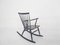 Danish Black Spindle Back Rocking Chair, 1960s 5