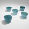 Turquoise Opaline Bowls by Paolo Venini, Murano, 1950s, Set of 5 7