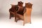 Elm Tub Arts and Crafts Chairs with Panelled Backs and Carry Handles, 1930s, Set of 4, Image 14