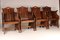 Elm Tub Arts and Crafts Chairs with Panelled Backs and Carry Handles, 1930s, Set of 4 17