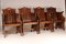 Elm Tub Arts and Crafts Chairs with Panelled Backs and Carry Handles, 1930s, Set of 4, Image 17