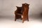 Elm Tub Arts and Crafts Chairs with Panelled Backs and Carry Handles, 1930s, Set of 4, Image 4
