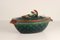 Cazuela de cerámica con tapa de setas y verduras, Bélgica, años 30, Imagen 3
