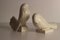 Sculptures Tourterelles Blanches en Céramique Craquelée par Jacques Adnet, 1920s, Set de 2 2