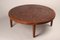Mid-Century Modern Leather and Wood Circular Coffee Table attributed to Angel I. Pazmino, 1969 4