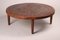 Mid-Century Modern Leather and Wood Circular Coffee Table attributed to Angel I. Pazmino, 1969 13
