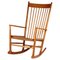 Modern Scandinavian Rocking Chair J16 in Beech & Danish Cord attributed to Hans J. Wegner for FDB, 1950s, Image 1