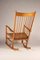 Sedia a dondolo moderna J16 in faggio e corda attribuita a Hans J. Wegner per FDB, Scandinavia, anni '50, Immagine 4