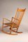Rocking Chair Scandinave J16 en Hêtre & Cordelette, Danemark attribué à Hans J. Wegner pour FDB, 1950s 3