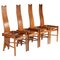 Art Nouveau Oak Steam Bent Dining Chairs by Charles Rennie Mackintosh, 1915, Set of 4, Image 1