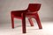 Red Vicario Lounge Chairs attributed to Vico Magistretti for Artemide, 1970s, Set of 2 2