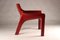 Red Vicario Lounge Chairs attributed to Vico Magistretti for Artemide, 1970s, Set of 2 8